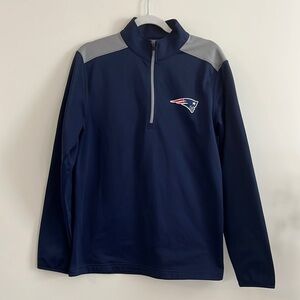 NFL NEW ENGLAND PATRIOTS 1/4 Zip‎ Pullover Fleece Lined Size MENS M Pats